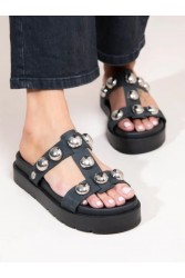 SANDALISTA Deux Nu Dargent Sandals Γυναικεία Δερμάτινα Σανδάλια
