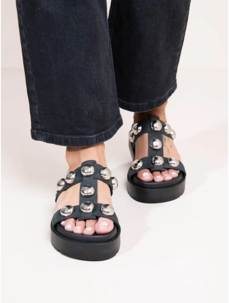 SANDALISTA Deux Nu Dargent Sandals Γυναικεία Δερμάτινα Σανδάλια