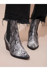 SANDALISTA Dolly SnakecWomen's Leather Boots Animal Print Γυναικεία Δερμάτινα Μποτάκια με Animal Print