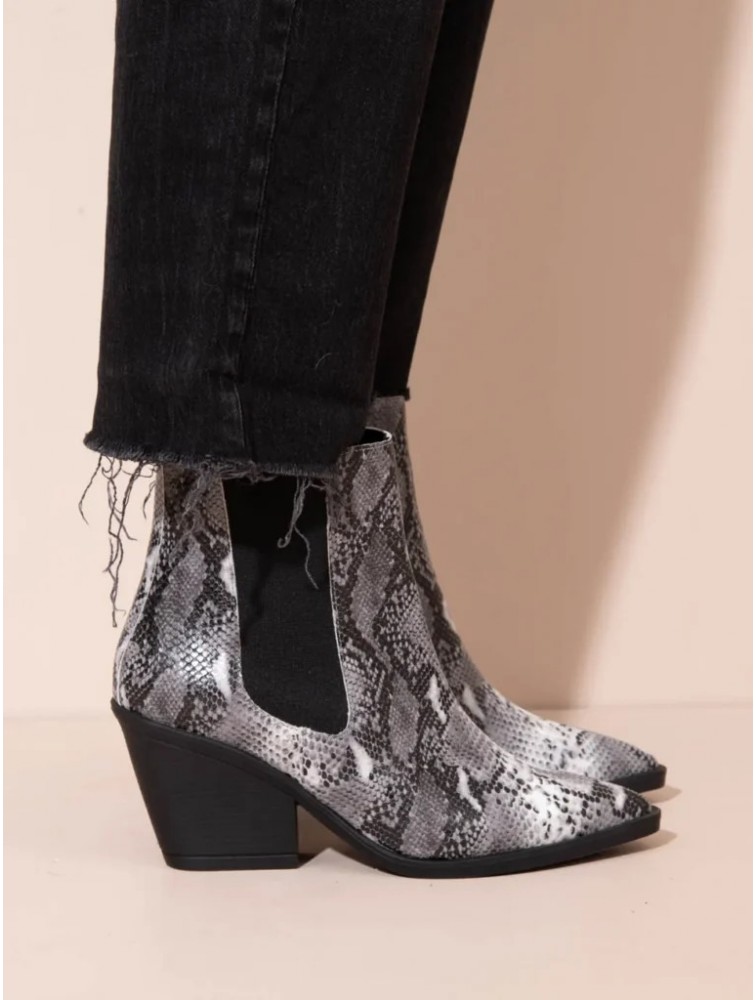SANDALISTA Dolly SnakecWomen's Leather Boots Animal Print Γυναικεία Δερμάτινα Μποτάκια με Animal Print