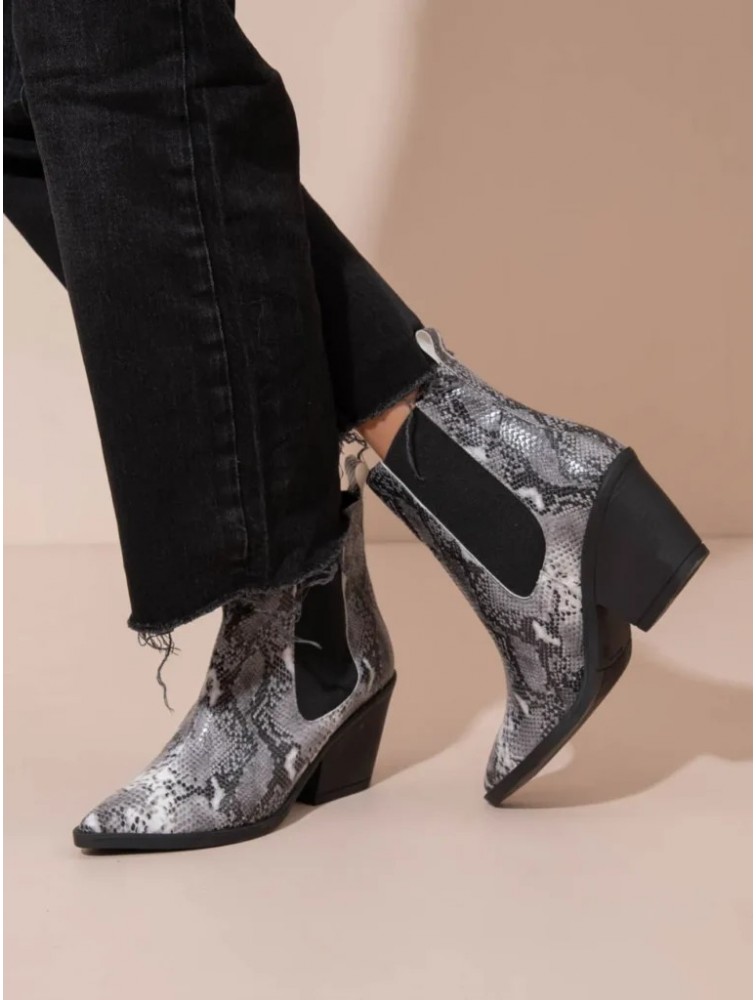SANDALISTA Dolly SnakecWomen's Leather Boots Animal Print Γυναικεία Δερμάτινα Μποτάκια με Animal Print
