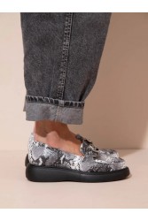 SANDALISTA Flaneurs Snake Loafers Γυναικεία Δερμάτινα Loafers σε Animal Print