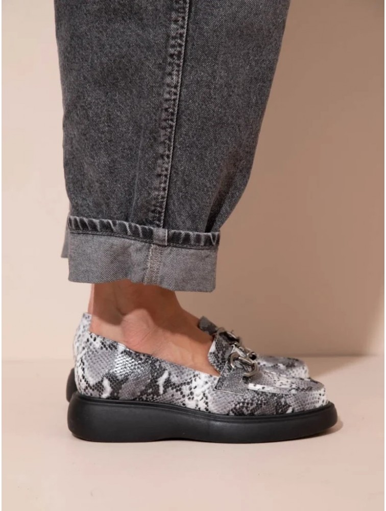 SANDALISTA Flaneurs Snake Loafers Γυναικεία Δερμάτινα Loafers σε Animal Print