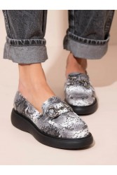 SANDALISTA Flaneurs Snake Loafers Γυναικεία Δερμάτινα Loafers σε Animal Print