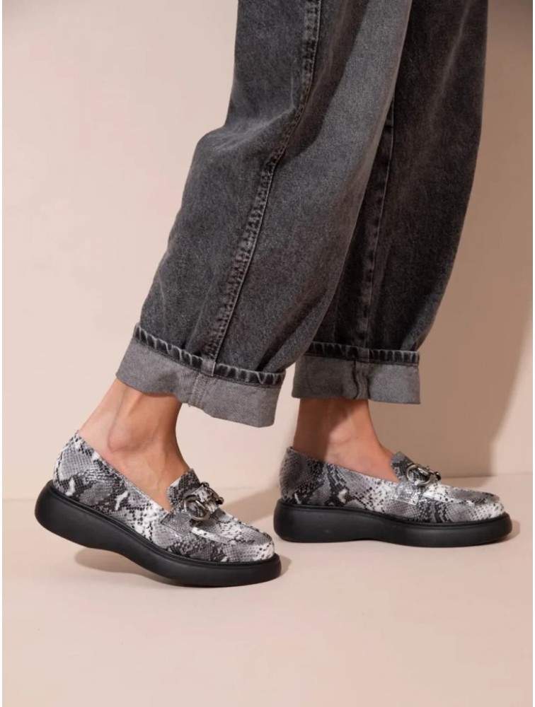 SANDALISTA Flaneurs Snake Loafers Γυναικεία Δερμάτινα Loafers σε Animal Print
