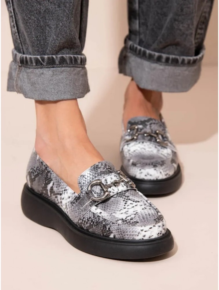 SANDALISTA Flaneurs Snake Loafers Γυναικεία Δερμάτινα Loafers σε Animal Print