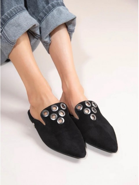 SANDALISTA Metal Noir Women's Black Leather mules SANDALISTA Metal Noir Women's Black Leather mules