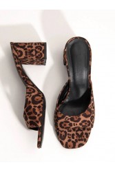 SANDALISTA Mirabel Leo Women's Leather Mules With Leopard Heel