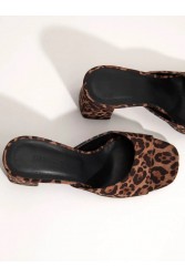 SANDALISTA Mirabel Leo Women's Leather Mules With Leopard Heel