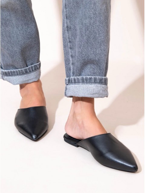 SANDALISTA Monnez Noir Women's Leather Mules Black