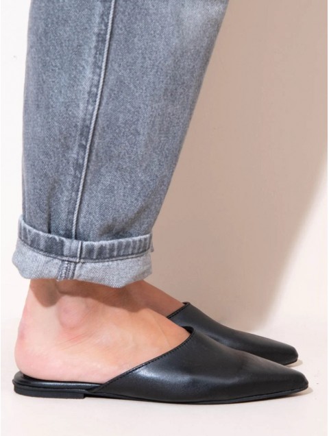 SANDALISTA Monnez Noir Women's Leather Mules Black