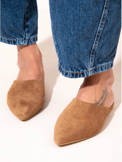 SANDALISTA Monnez Women's Leather Mules Camel