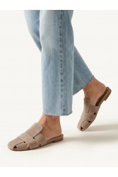 SANDALISTA Talon Beige Women's Leather Mules Beige