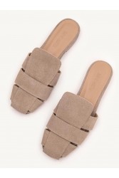 SANDALISTA Talon Beige Women's Leather Mules Beige