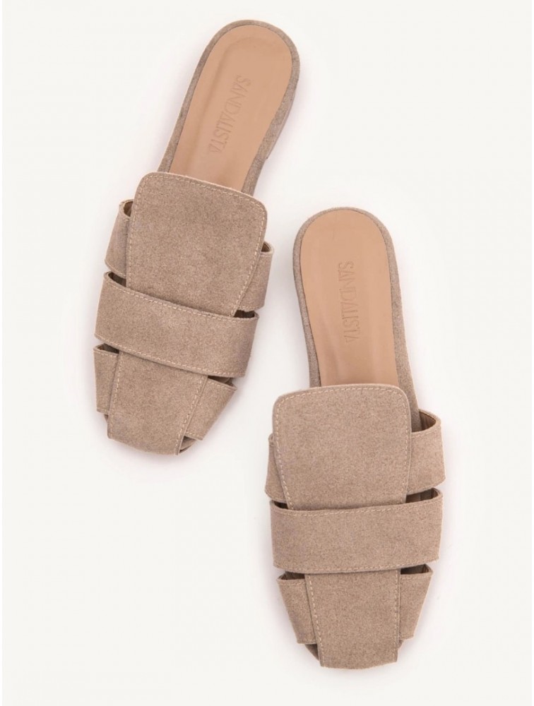 SANDALISTA Talon Beige Women's Leather Mules Beige