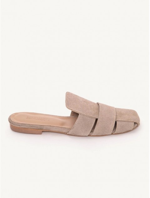 SANDALISTA Talon Beige Γυναικεία Δερμάτινα Mules Μπεζ