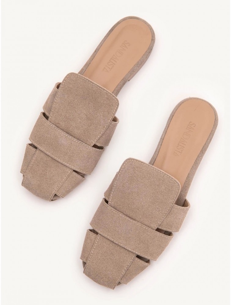 SANDALISTA Talon Beige Women's Leather Mules Beige