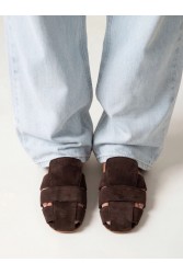 SANDALISTA Talon Brun Women's Leather Mules Dark Brown