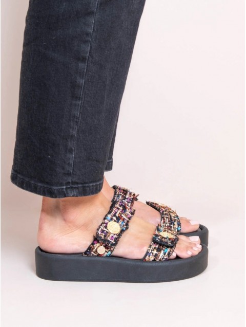 SANDALISTA Fois Multi Women's Leather Flatforms Multicolored