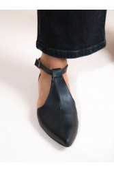 SANDALISTA Cheville Noir Γυναικεία Μαύρα Δερμάτινα mules