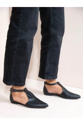 SANDALISTA Cheville Noir Γυναικεία Μαύρα Δερμάτινα mules