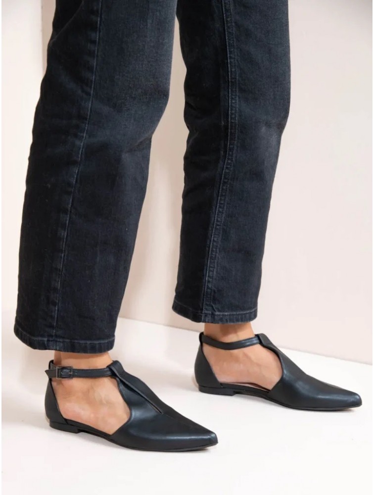 SANDALISTA Cheville Noir Γυναικεία Μαύρα Δερμάτινα mules