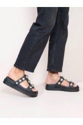 SANDALISTA Deux Nu Dargent Sandals Γυναικεία Δερμάτινα Σανδάλια