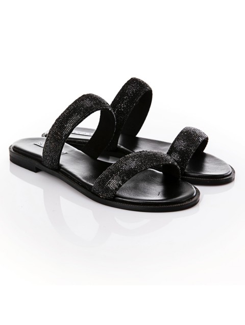 SOFIA MANTA Leather black women's sandals