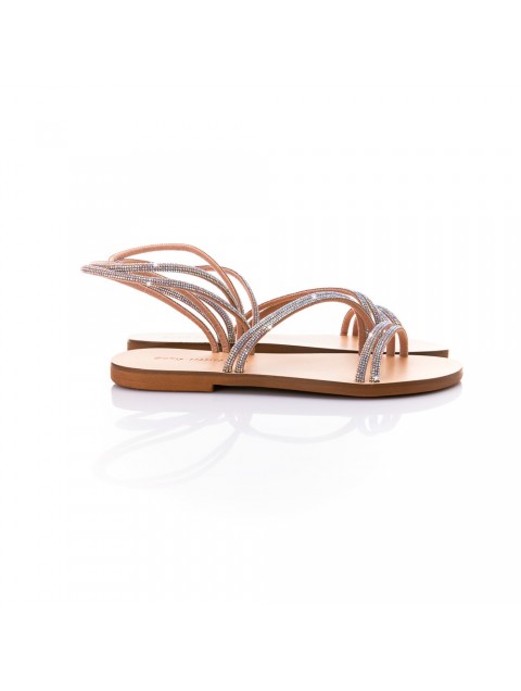 SOFIA MANTA Silver leather women's sandals