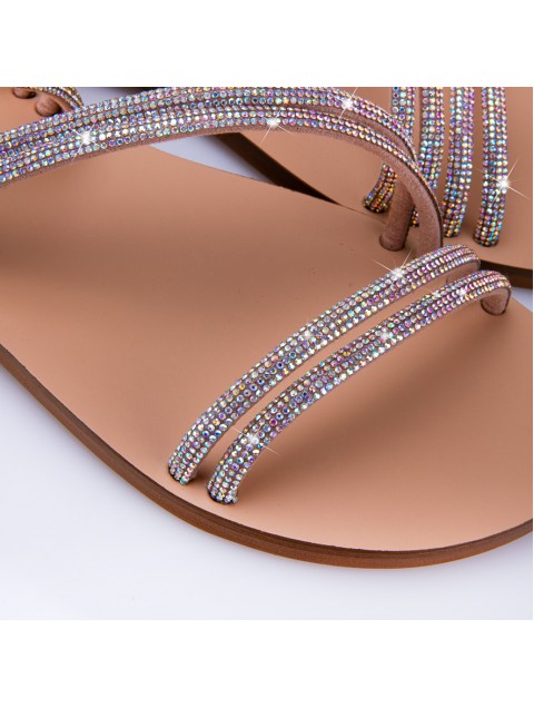 SOFIA MANTA Silver leather women's sandals