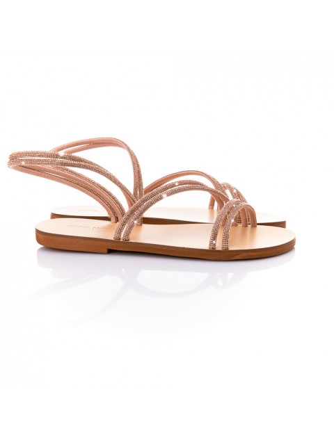 SOFIA MANTA Rose gold leather women's sandals