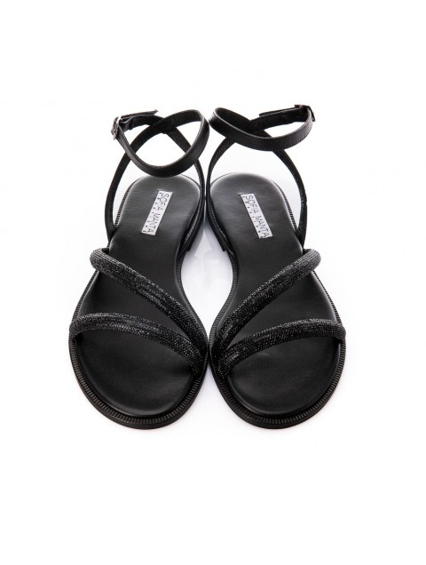 SOFIA MANTA Leather black women's sandals