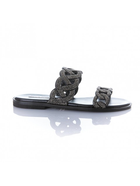 SOFIA MANTA Gun leather women's sandals