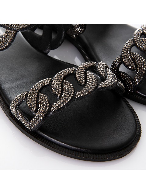 SOFIA MANTA Gun leather women's sandals