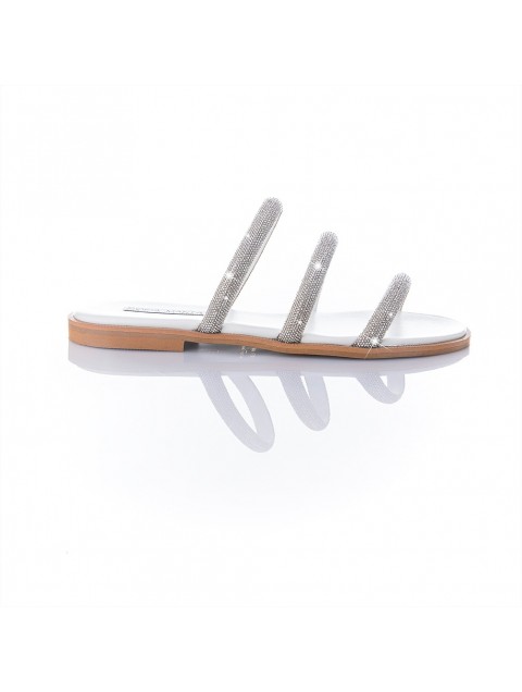 SOFIA MANTA Leather White Silver women's sandals
