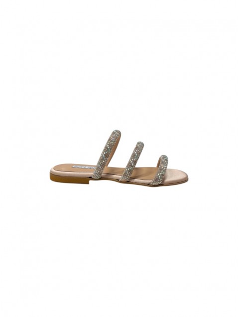 SOFIA MANTA Leather Silver Women's Sandals