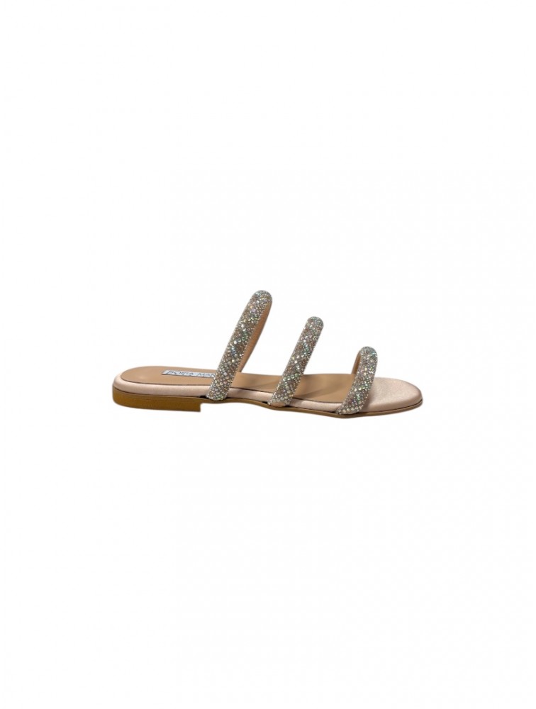 SOFIA MANTA Leather Silver Women's Sandals