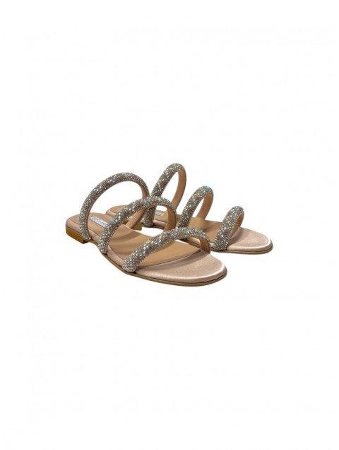 SOFIA MANTA Leather Silver Women's Sandals