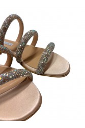 SOFIA MANTA Leather Silver Women's Sandals