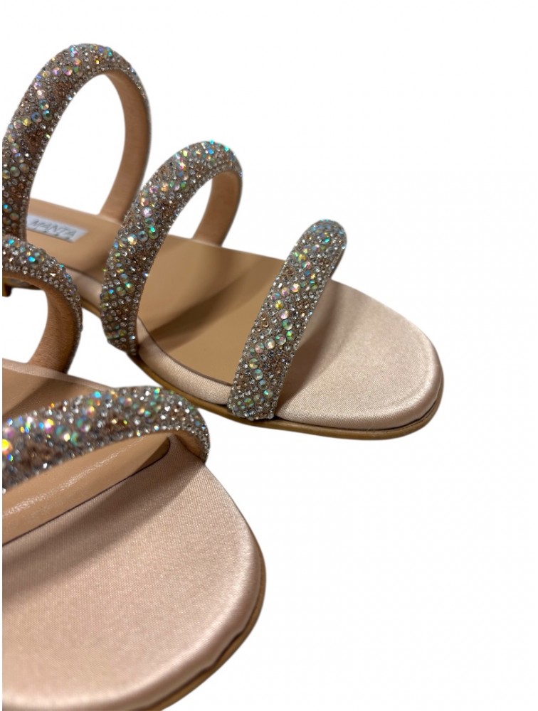 SOFIA MANTA Leather Silver Women's Sandals