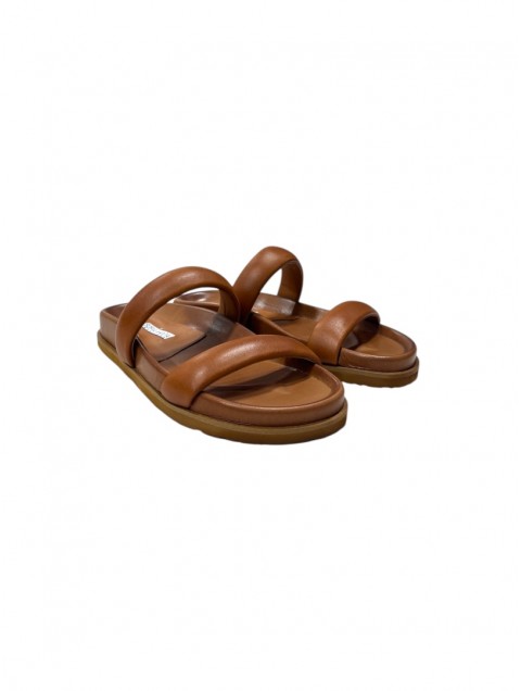 SOFIA MANTA Tan Leather Women's Fussbett Sandals