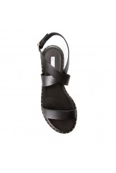 SOFIA MANTA Leather Sandal Black Δερμάτινα Μαύρα Γυναικεία Σανδάλια
