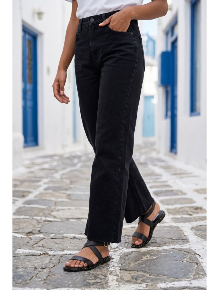 SOFIA MANTA Leather Sandal Black Δερμάτινα Μαύρα Γυναικεία Σανδάλια