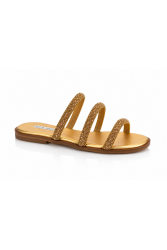 SOFIA MANTA Leather Sandal Gold