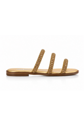 SOFIA MANTA Leather Sandal Gold