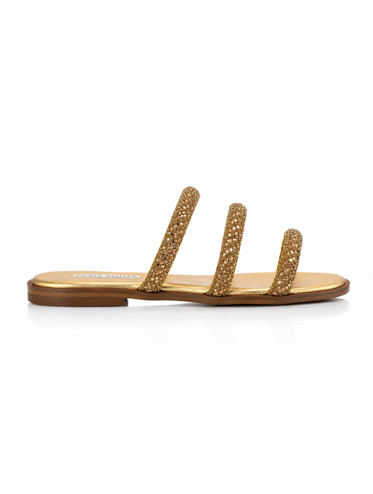 SOFIA MANTA Leather Sandal Gold