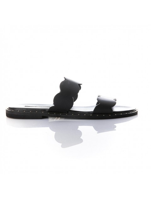 SOFIA MANTA Black Leather Women's Sandals