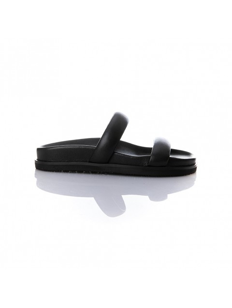 SOFIA MANTA Black Leather Women's Sandals Fussbett