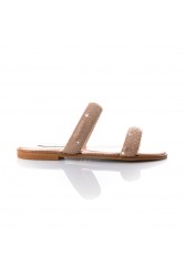 SOFIA MANTA Leather rose gold women's sandals