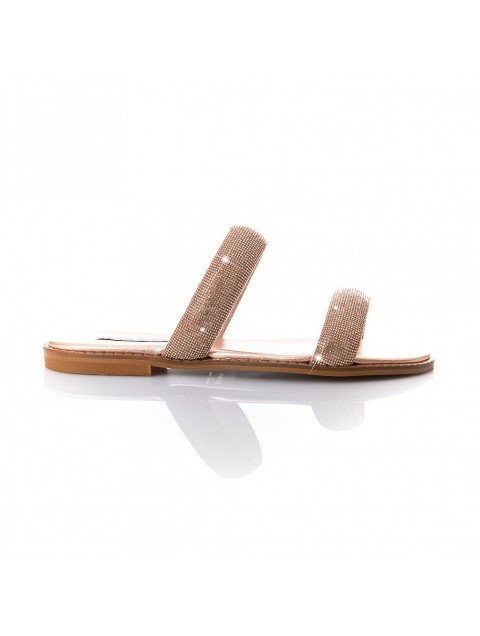 SOFIA MANTA Leather rose gold women's sandals 